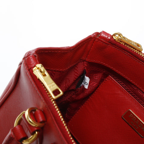 PRADA Mini Galleria Saffiano 2way Handbag Red WS23160