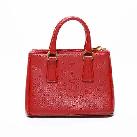 PRADA Mini Galleria Saffiano 2way Handbag Red WS23160