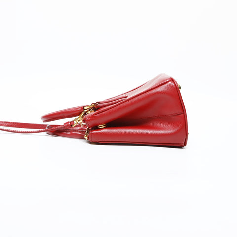 PRADA Mini Galleria Saffiano 2way Handbag Red WS23160