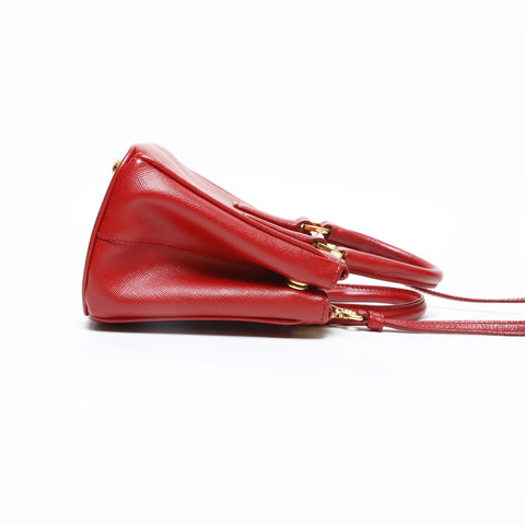PRADA Mini Galleria Saffiano 2way Handbag Red WS23160