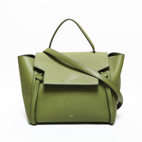 CELINE 2-way leather belt Handbag green WS23163
