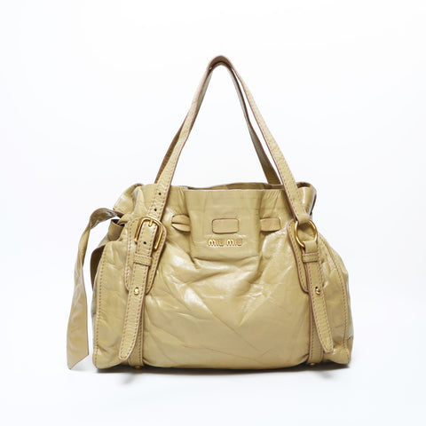 Miu Miu leather Shoulder Bag beige WS23166