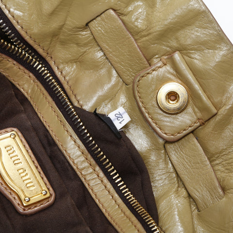 Miu Miu leather Shoulder Bag beige WS23166