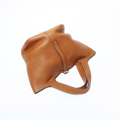 HERMES X Stamp 2016 Picotin PM Handbag Brown WS23167