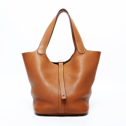 HERMES X Stamp 2016 Picotin PM Handbag Brown WS23167