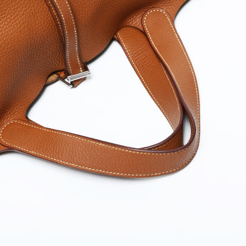 HERMES X Stamp 2016 Picotin PM Handbag Brown WS23167