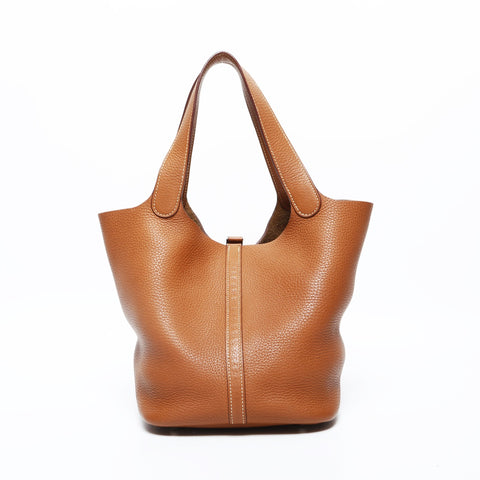 HERMES X Stamp 2016 Picotin PM Handbag Brown WS23167