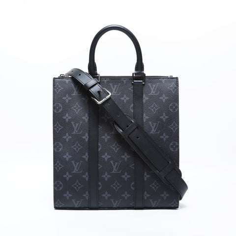 LOUIS VUITTON 2021-2025 Monogram Eclipse Sac Plat Cross Shoulder Bag black WS23170