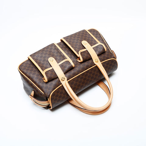 CELINE PVC Macadam Handbag Brown WS23175