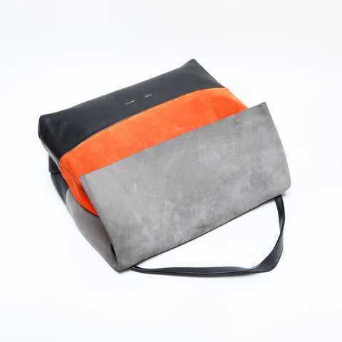 CELINE Suede flap Shoulder Bag multicolor WS23177