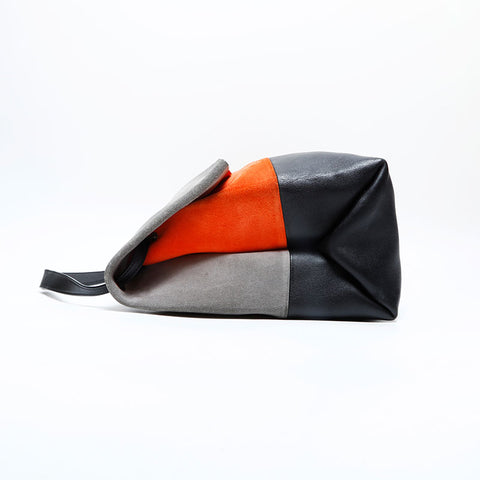 CELINE Suede flap Shoulder Bag multicolor WS23177