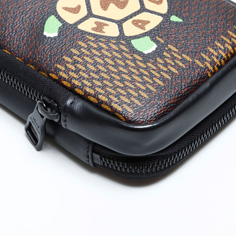 LOUIS VUITTON x Nigo 2021-2025 Damier Giant Double Phone Pouch Shoulder Bag Brown WS23178