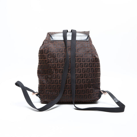 FENDI Zucchino Canvas Backpack  Daypack Brown WS23179
