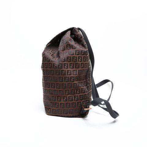 FENDI Zucchino Canvas Backpack  Daypack Brown WS23179