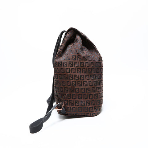 FENDI Zucchino Canvas Backpack  Daypack Brown WS23179