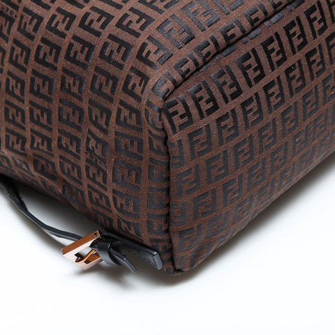 FENDI Zucchino Canvas Backpack  Daypack Brown WS23179