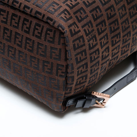 FENDI Zucchino Canvas Backpack  Daypack Brown WS23179
