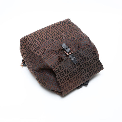 FENDI Zucchino Canvas Backpack  Daypack Brown WS23179