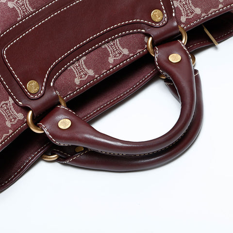 CELINE Macadam Canvas Boogie Handbag Red WS23180
