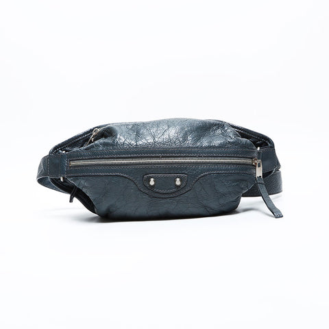 BALENCIAGA Classic Neo Lift Leather Waist bag gray WS23181