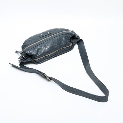 BALENCIAGA Classic Neo Lift Leather Waist bag gray WS23181