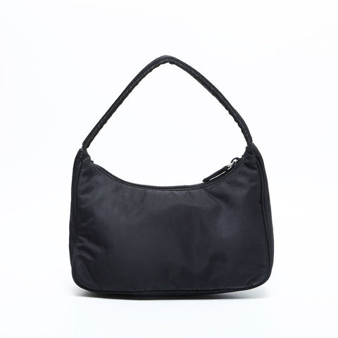 PRADA Nylon Triangle Logo Hobo Handbag black WS23182