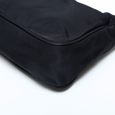 PRADA Nylon Triangle Logo Hobo Handbag black WS23182