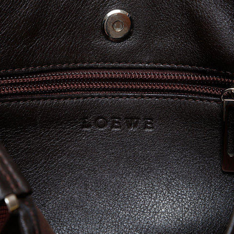 LOEWE Suede Anagram Shoulder Bag Brown WS23183