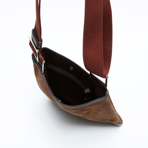 LOEWE Suede Anagram Shoulder Bag Brown WS23183
