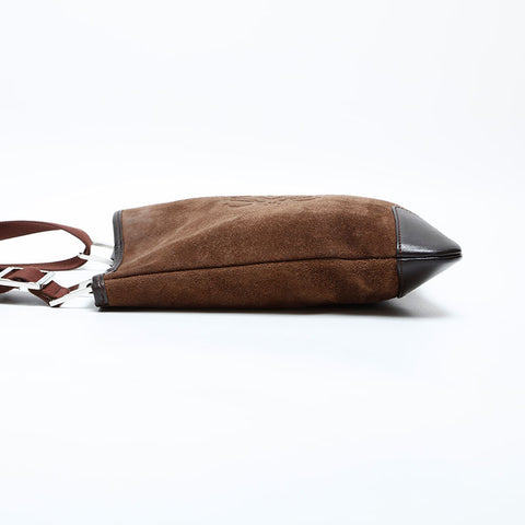 LOEWE Suede Anagram Shoulder Bag Brown WS23183