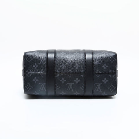 LOUIS VUITTON 2021-2025 Monogram Eclipse Reverse City Keepall Shoulder Bag black WS23184