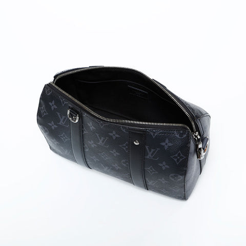 LOUIS VUITTON 2021-2025 Monogram Eclipse Reverse City Keepall Shoulder Bag black WS23184
