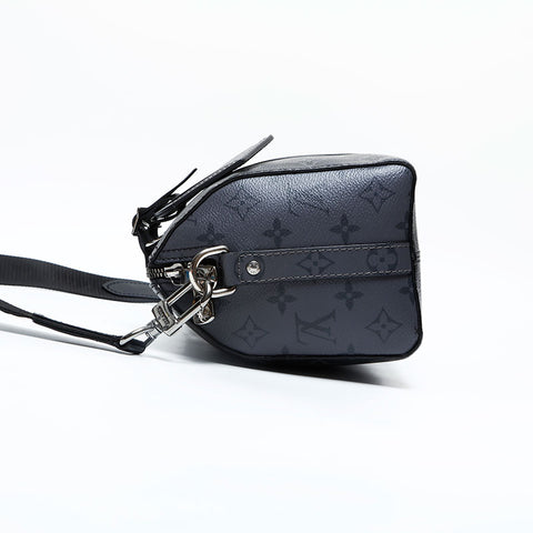 LOUIS VUITTON 2021-2025 Monogram Eclipse Reverse City Keepall Shoulder Bag black WS23184