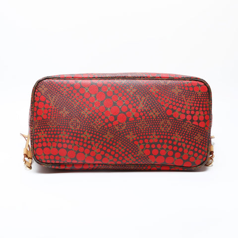 LOUIS VUITTON 2012 Monogram Wave Neverfull MM Yayoi Kusama Tote Bag Red WS23188