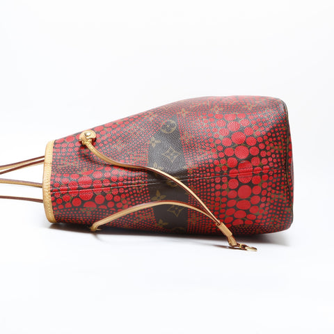 LOUIS VUITTON 2012 Monogram Wave Neverfull MM Yayoi Kusama Tote Bag Red WS23188