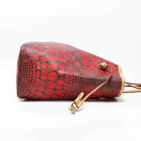 LOUIS VUITTON 2012 Monogram Wave Neverfull MM Yayoi Kusama Tote Bag Red WS23188