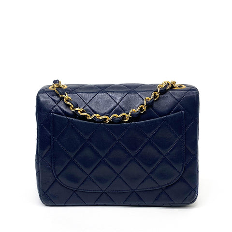 Chanel Minimatelasse 1990 Sac à bandoulière Lambe Navy WS2318