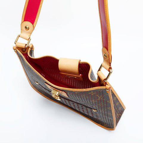 LOUIS VUITTON 2006 Monogram Perfo Musette Shoulder Bag Brown WS23190