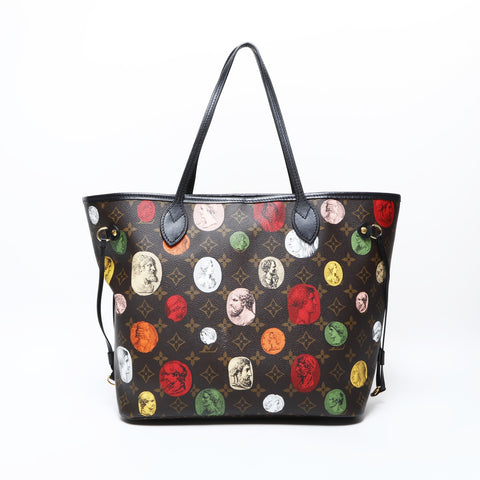 LOUIS VUITTON 2021-2025 Fornasetti Collaboration Tote Bag Neverfull MM M45923 Monogram Cameo Tote Bag Brown WS23191