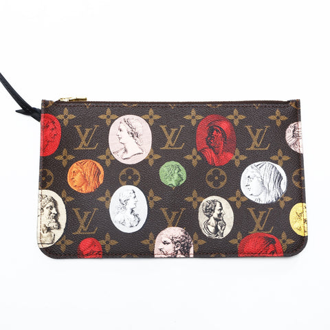LOUIS VUITTON 2021-2025 Fornasetti Collaboration Tote Bag Neverfull MM M45923 Monogram Cameo Tote Bag Brown WS23191