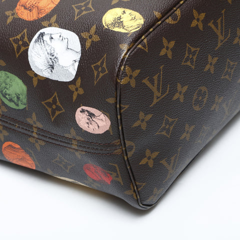 LOUIS VUITTON 2021-2025 Fornasetti Collaboration Tote Bag Neverfull MM M45923 Monogram Cameo Tote Bag Brown WS23191