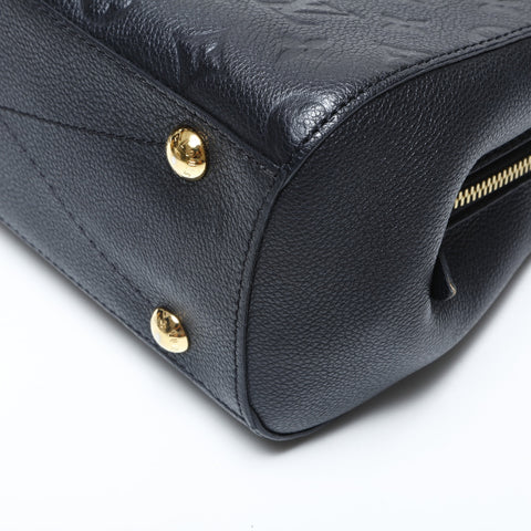LOUIS VUITTON 2015 Monogram Empreinte Montaigne BB Shoulder Bag black WS23194