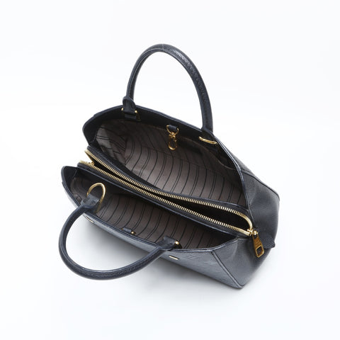 LOUIS VUITTON 2015 Monogram Empreinte Montaigne BB Shoulder Bag black WS23194