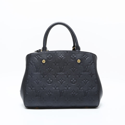 LOUIS VUITTON 2015 Monogram Empreinte Montaigne BB Shoulder Bag black WS23194