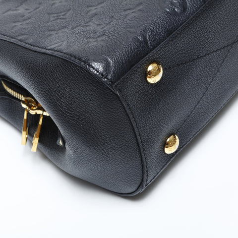 LOUIS VUITTON 2015 Monogram Empreinte Montaigne BB Shoulder Bag black WS23194