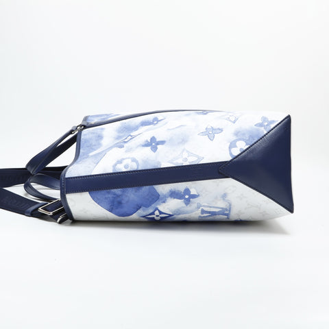 LOUIS VUITTON 2021 Monogram Watercolor Weekend Tote GM Tote Bag white WS23196