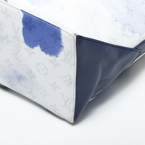 LOUIS VUITTON 2021 Monogram Watercolor Weekend Tote GM Tote Bag white WS23196