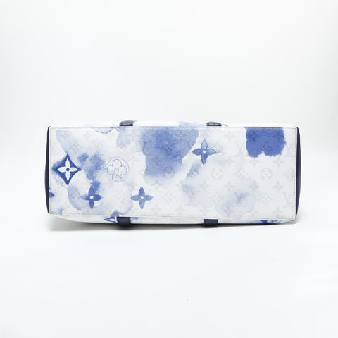 LOUIS VUITTON 2021 Monogram Watercolor Weekend Tote GM Tote Bag white WS23196