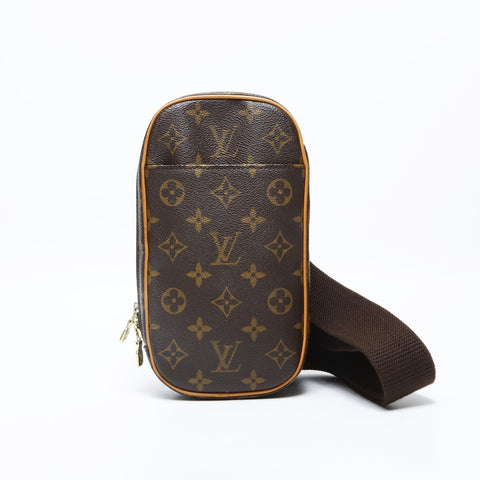 LOUIS VUITTON 2004 Monogram Pochette Gange Waist bag Brown WS23198