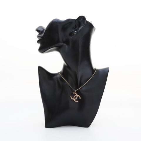 CHANEL 94A 1994 COCO Mark Rhinestone Necklace pink WS23200